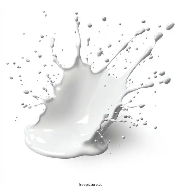 Milk Splash Illustration Isolated on White Background
