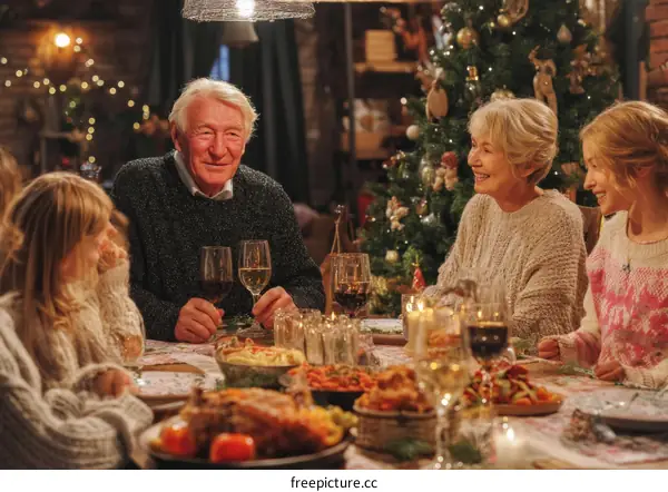 Family Christmas Dinner Celebration