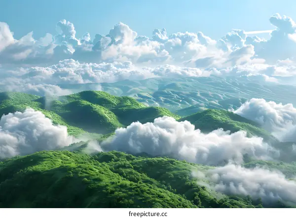 The sea of clouds in the mountains