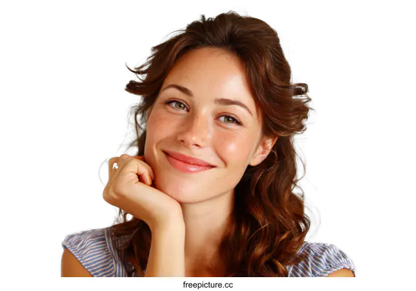 [Transparent Background PNG]Smiling Caucasian Woman Portrait