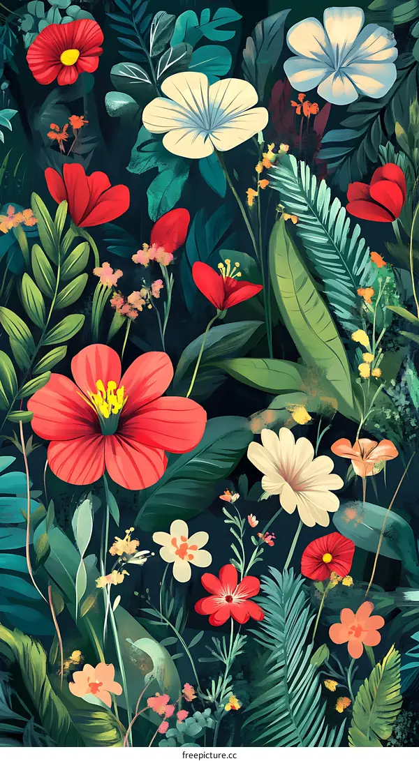 Tropical Floral Pattern Illustration