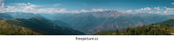 Panoramic View of the Majestic Alpine Mountains