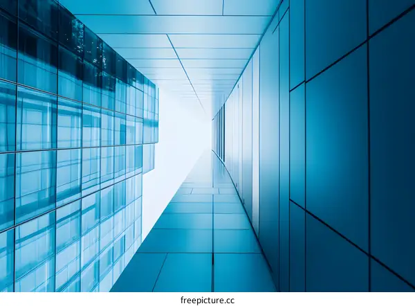 Modern Building Architecture Blue Glass Facade