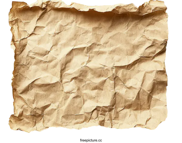 [Transparent Background PNG]Wrinkled Brown Paper Texture Background