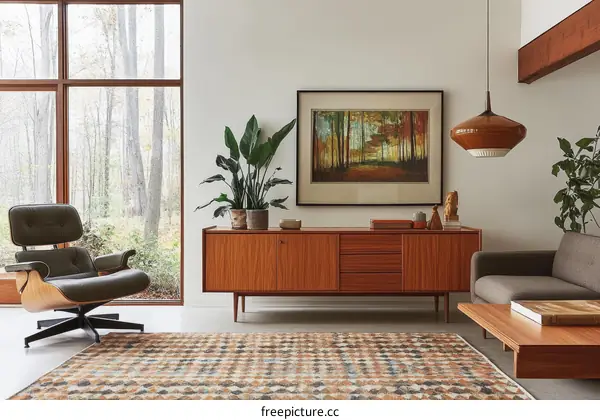 Mid-Century Modern Living Room Interior Design