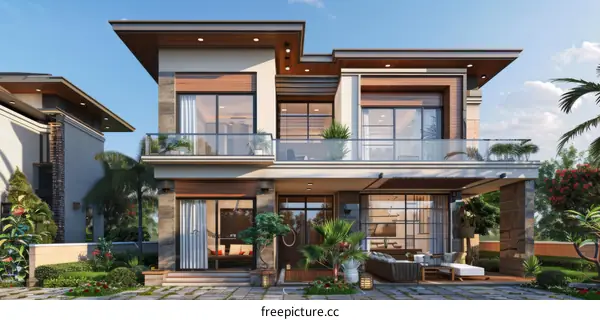 Modern Two-Story House Exterior Design