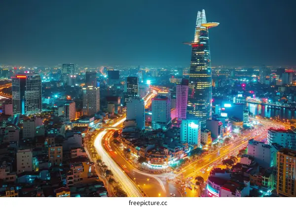 Stunning Night View of Ho Chi Minh City's Skyline