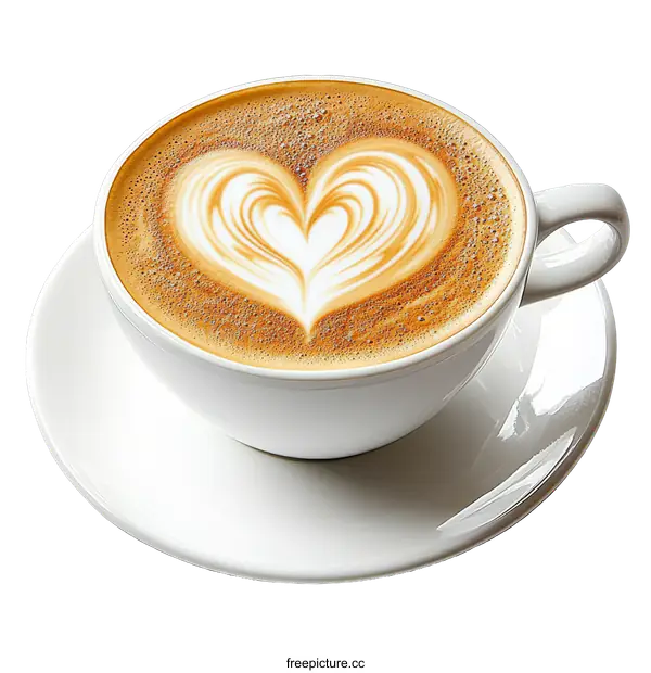 [Transparent Background PNG]Delicious Latte Art Coffee Cup