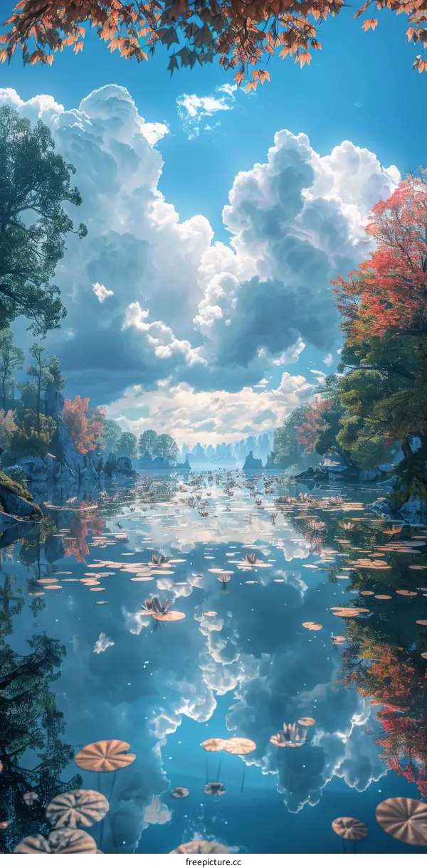 Tranquil Lake in Autumn