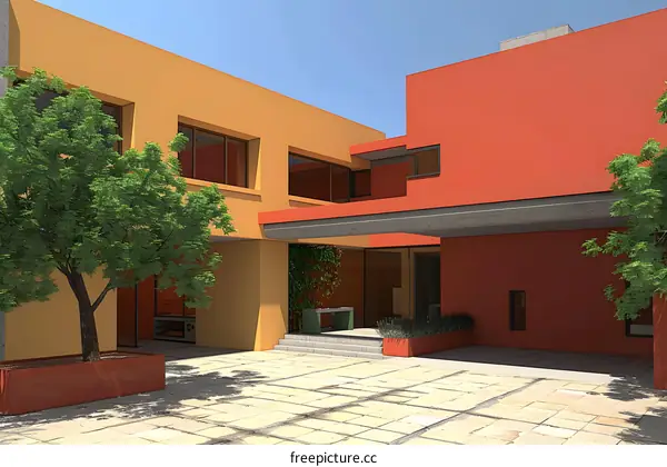 Modern Minimalist House with Courtyard Design