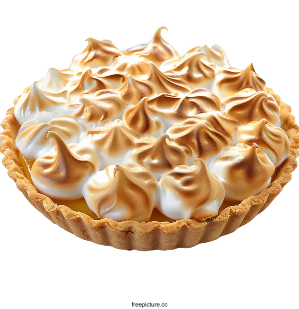 [Transparent Background PNG]Lemon Meringue Pie on White Background