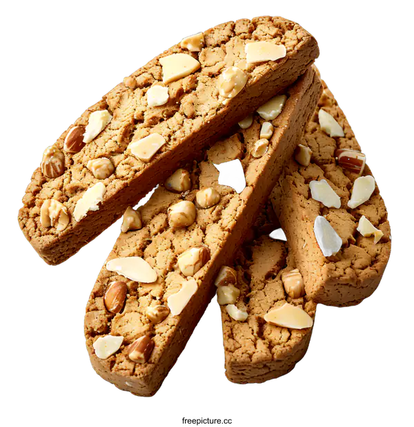 [Transparent Background PNG]Cantuccini Cookies on White Background