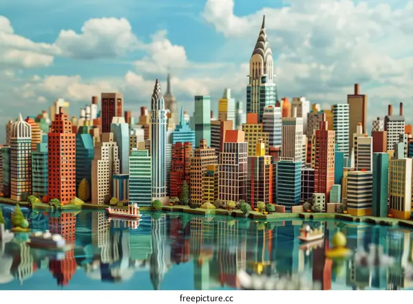 Colorful Miniature Cityscape of New York