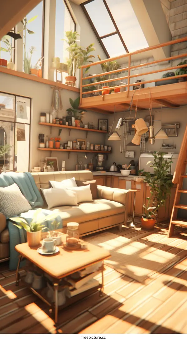 Cozy living room with a touch of nature