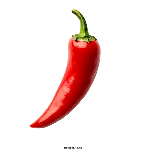 [Transparent Background PNG]Single Red Chili Pepper On transparent background