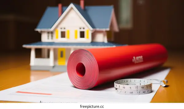 Red Architectural Plans for New Home Construction