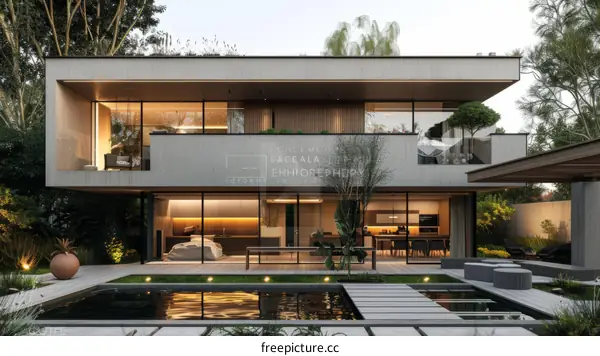 Modern Minimalist House with Pool and Garden