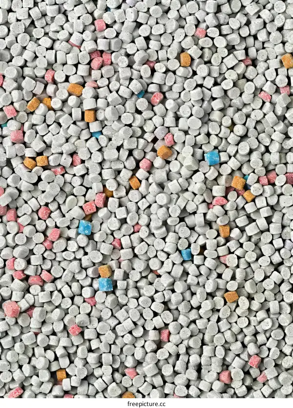Colorful plastic pellets texture background