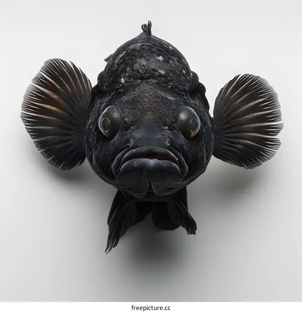 Black Fish on White Background
