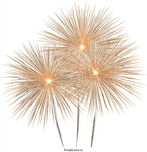 Beautiful Golden Fireworks Explosion Illustration