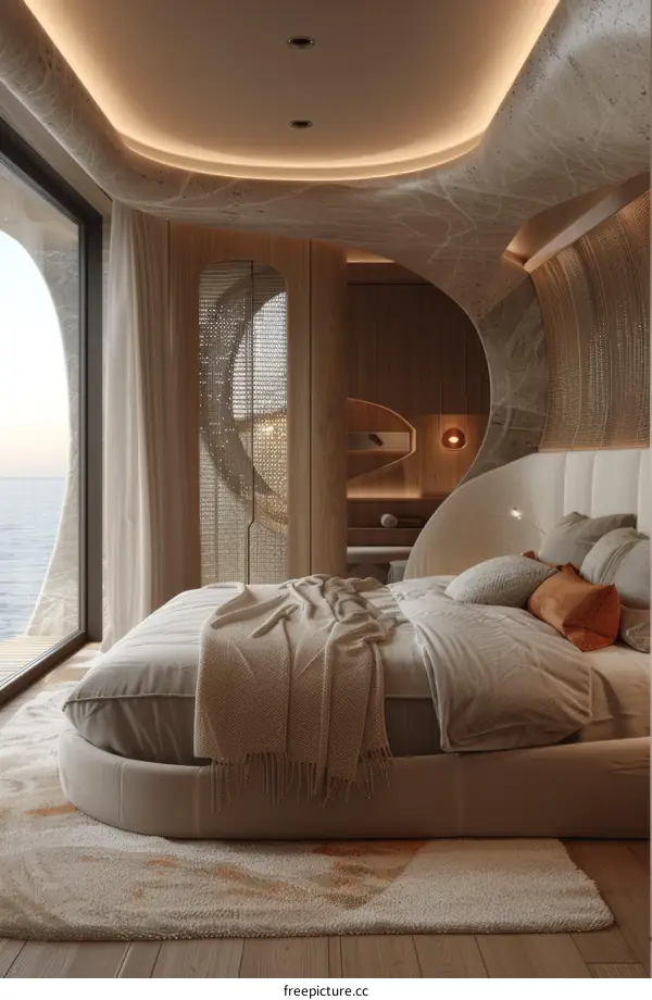 Modern Minimalist Bedroom Interior Design Illustration