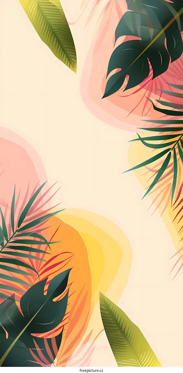 Tropical Leaves Background Illustration
