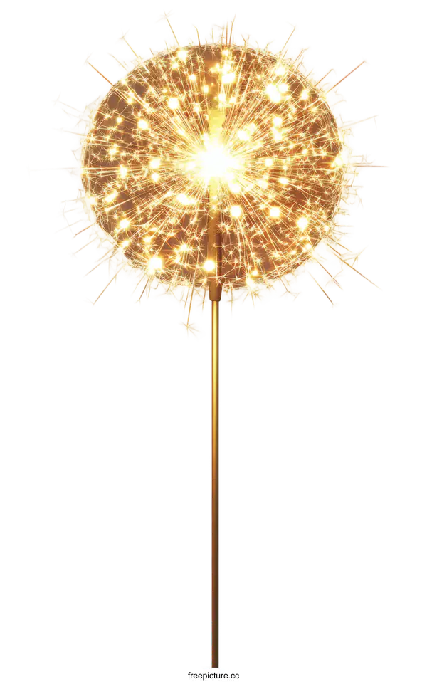 [Transparent Background PNG]Golden Sparkler Decorative Lamp