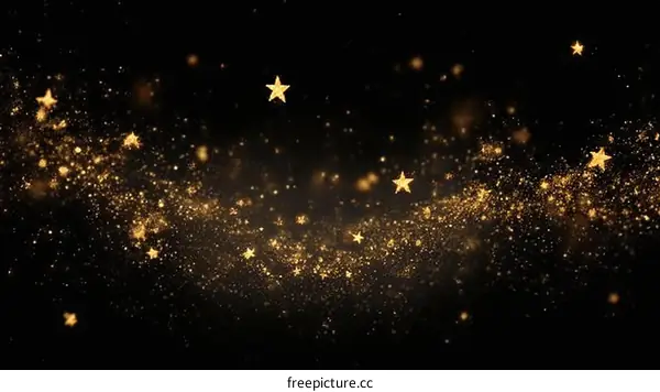 Golden Starry Night Abstract Background