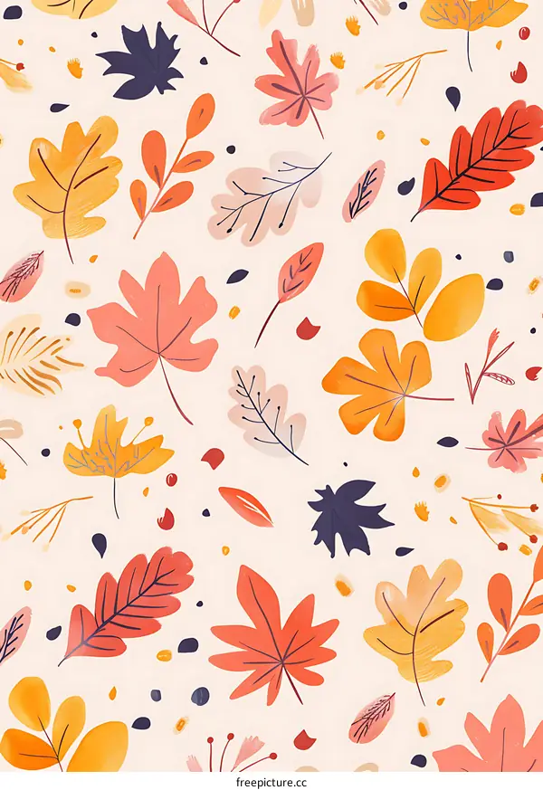 Autumn Leaves Seamless Pattern Illustration