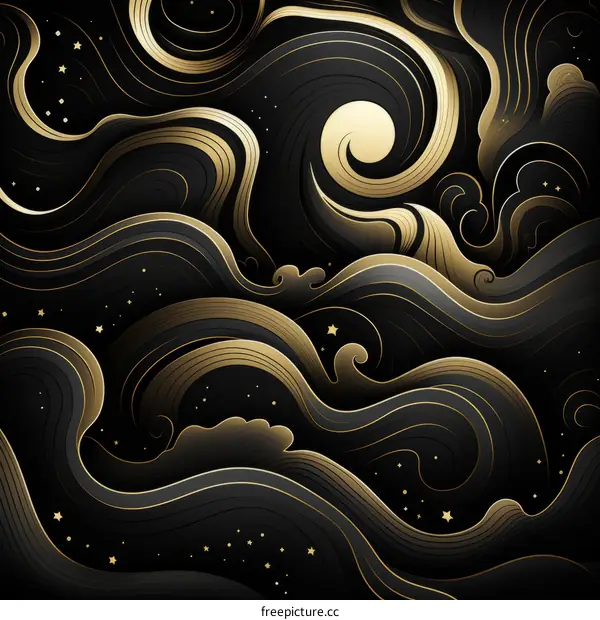 Abstract Gold Wave Background