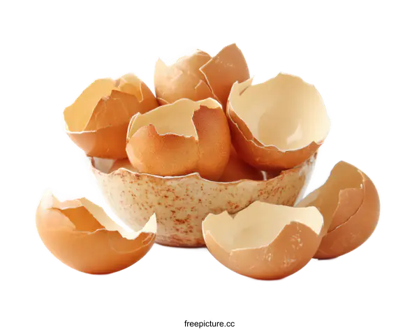 [Transparent Background PNG]Broken Eggshells in a Bowl