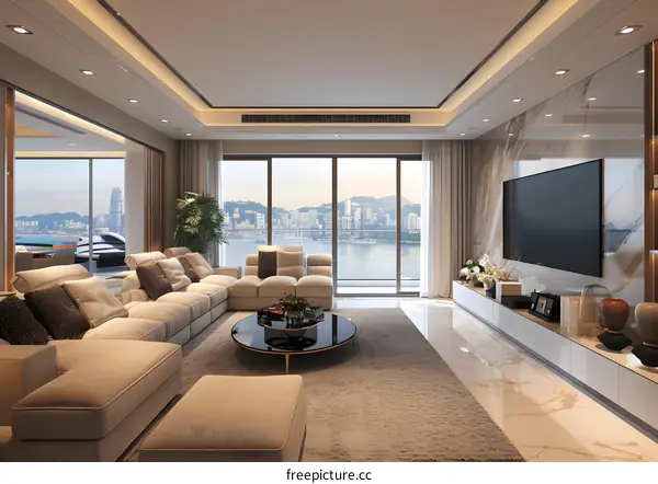 Bright and Airy Living Room With Modern Furnishings and Decor