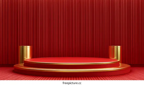 Red and Gold Geometric Product Display