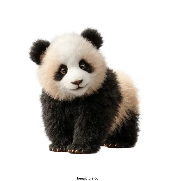 [Transparent Background PNG]Adorable Baby Panda Illustration on White Background
