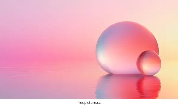 Abstract Pastel Color Sphere Composition