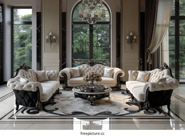 Luxury Living Room Furniture Set with Classic Style