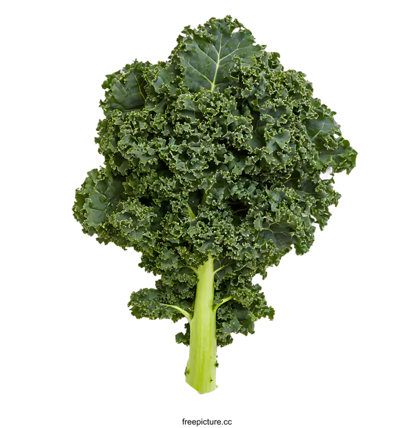 [Transparent Background PNG]Fresh Green Kale Leaves on White Background