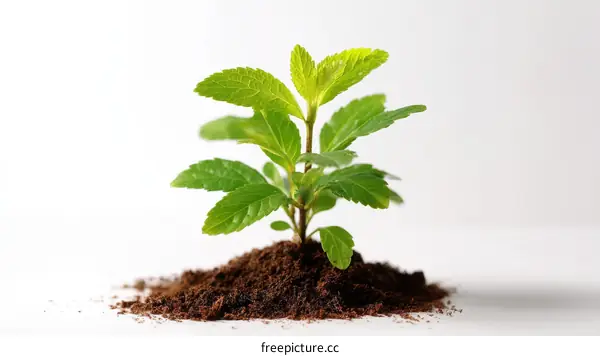 A Young Plant Growing in Soil