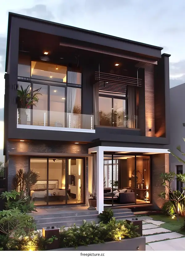 Modern Minimalist House Design with Two Stories