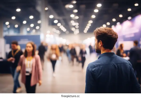 Large Crowded Exhibition Hall Event