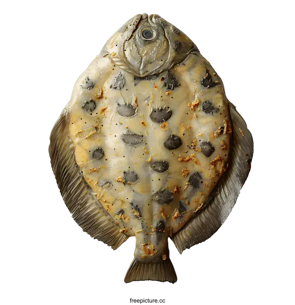 [Transparent Background PNG]Fresh Flatfish on White Background