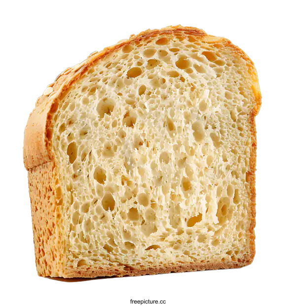[Transparent Background PNG]Close Up Slice of Freshly Baked Bread