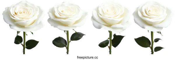 [Transparent Background PNG]Four Exquisite White Roses