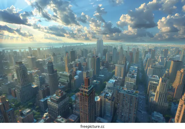 New York City Skyline Aerial View