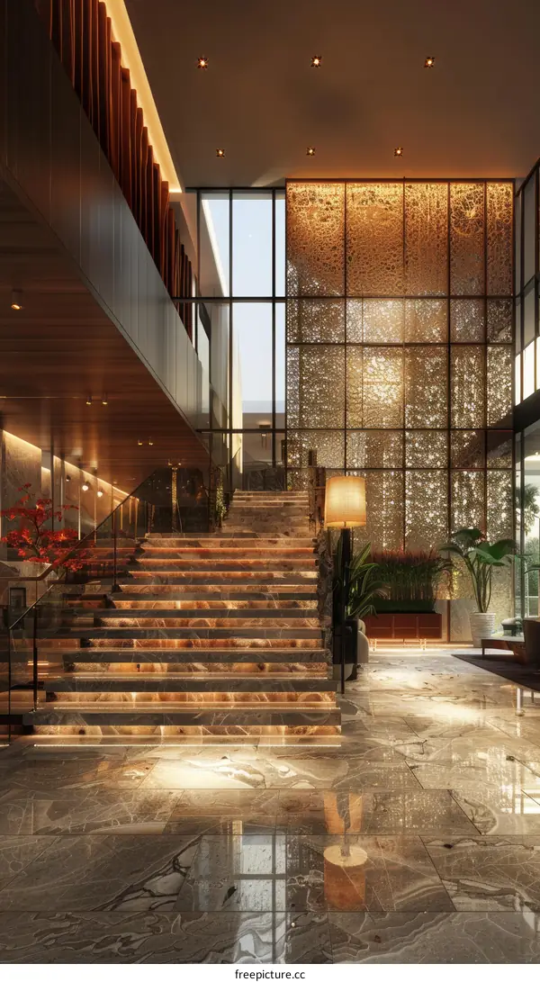 Modern Hotel Lobby with Luxurious Design