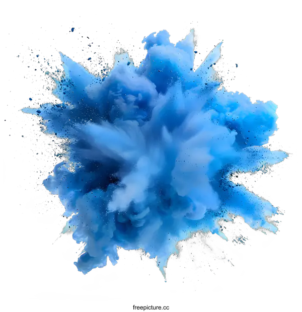[Transparent Background PNG]Blue Explosion Cloud on White Background