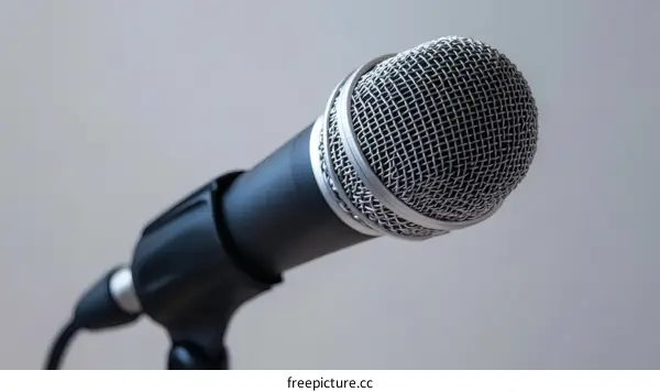 Close Up of a Professional Microphone