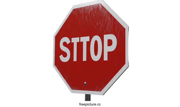 [Transparent Background PNG]Octagonal Red Stop Sign