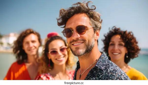 Group of friends enjoying a sunny day