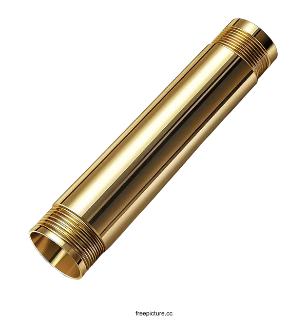 [Transparent Background PNG]Gold Metal Pipe Detail Shot